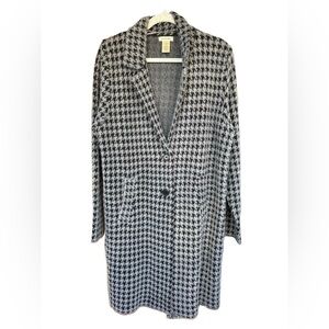 MAD STUDIO Black and Gray Houndstooth Blazer
